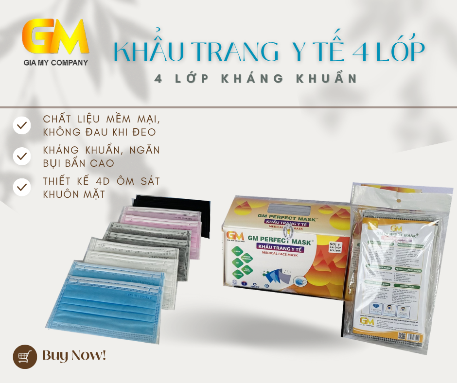 Khẩu trang y tế Gia Mỹ 4 lớp kháng khuẩn