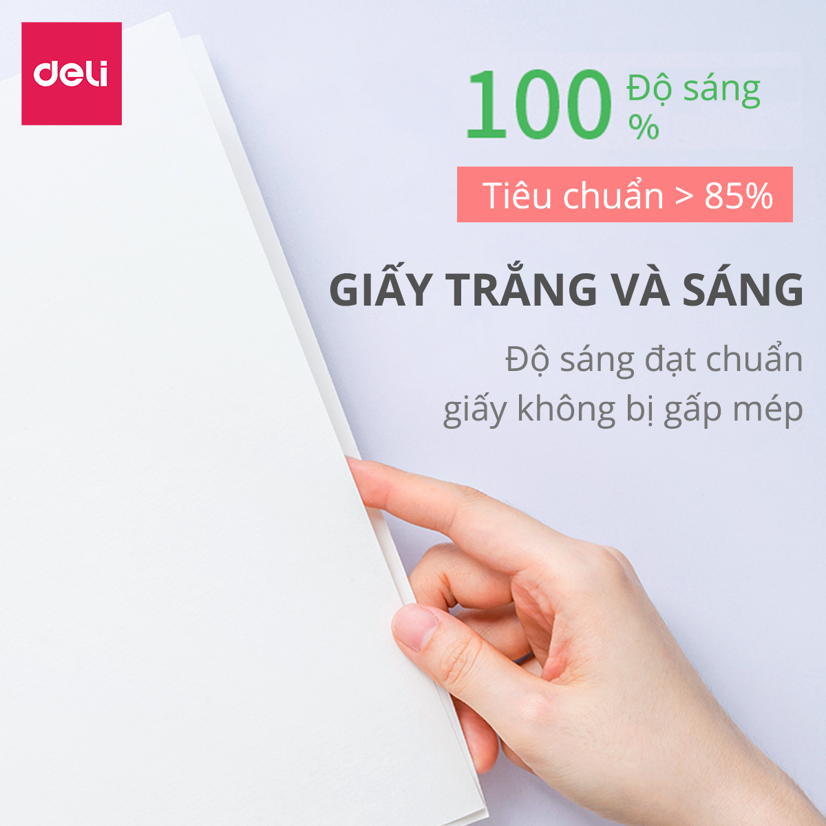 Giấy A4 Deli - 70Gsm - Chống Thấm, Khử Tĩnh Điện - 1 Thùng 5 Ram - 2500 Tờ - W7421