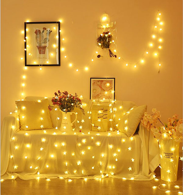 Đèn Led Trang Trí Bông Tuyết Dài 6M - 40 Bóng Trang Trí Noel Lễ Tết