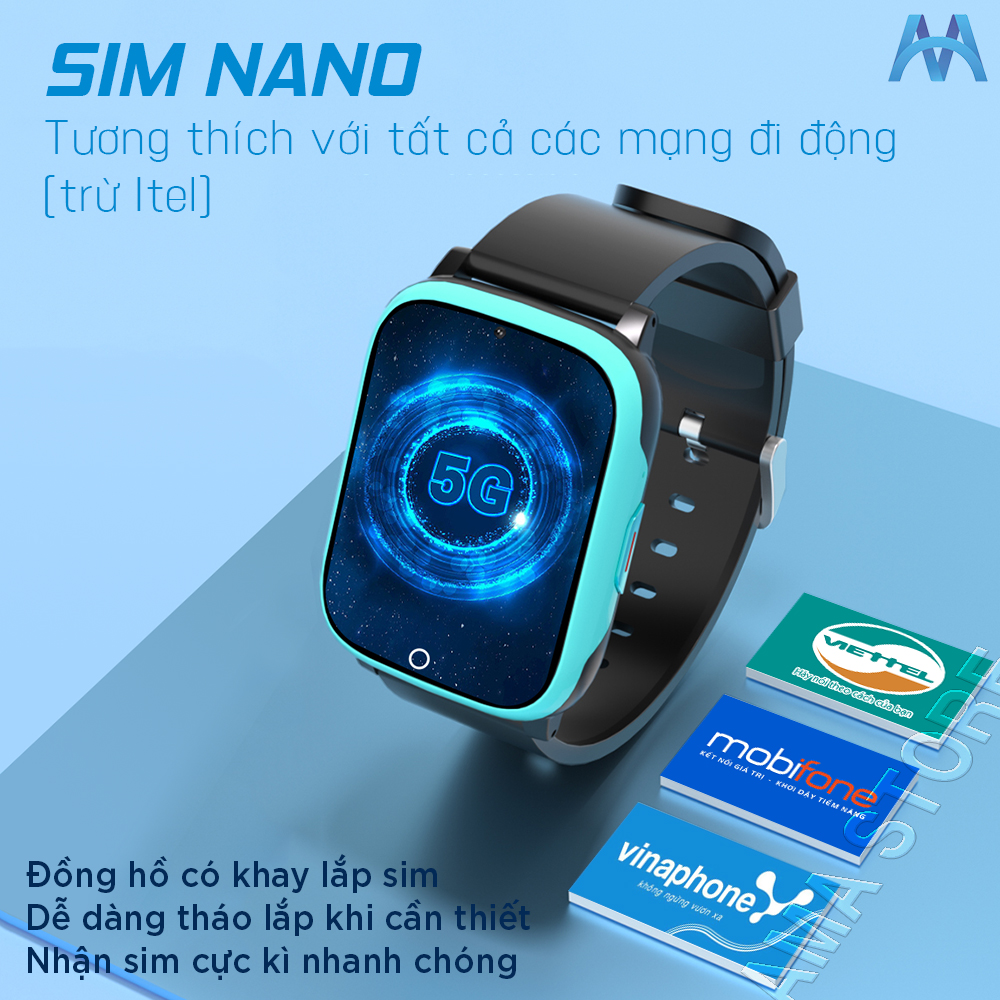 Đồng hồ Thông minh Lắp sim 4G nghe gọi Nhỏ gọn có Rung Định vị GPS Wifi Chống nước tốt Pin khỏe 700mAh Gọi Video call cho Trẻ em 4 5 tuổi Học sinh Tiểu học cấp 1 2 3 AMA SmartWatch FA83 hàng nhập khẩu