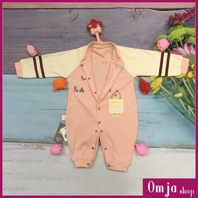 Áo Liền Quần, Body Liền Thân Cúc Bấm, Cotton Dài Tay Cho Bé 5-13KG - B04