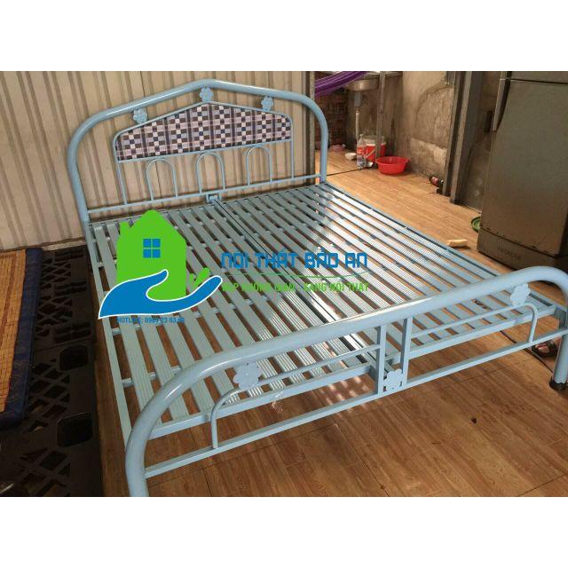 Giường sắt cao cấp 1m6 x 2m - Bảo hành 1 năm