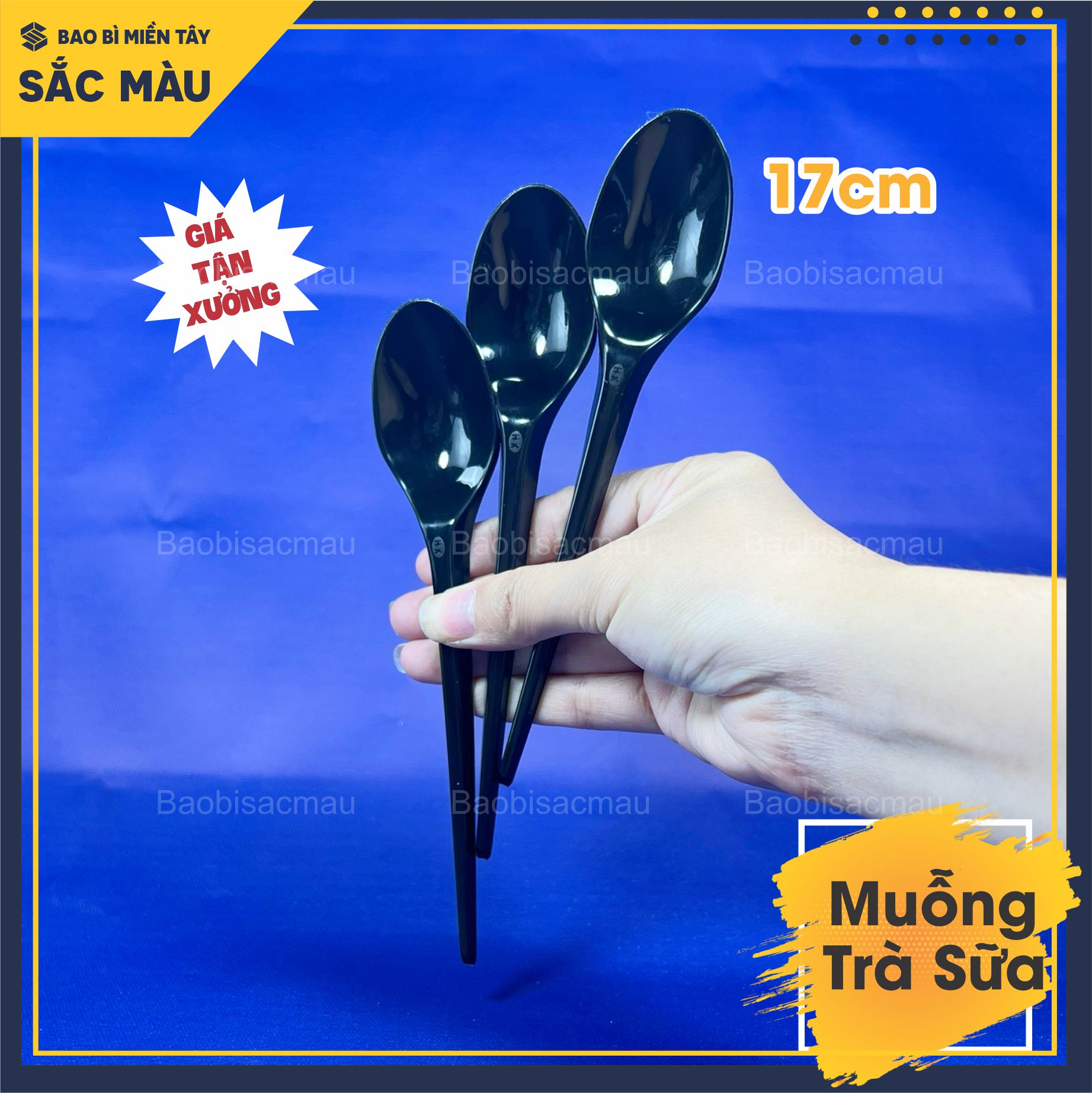 Sỉ 100 muỗng nhựa 17cm dành cho quán trà sữa, muỗng nhựa cà phê, muỗng nhựa sinh tố