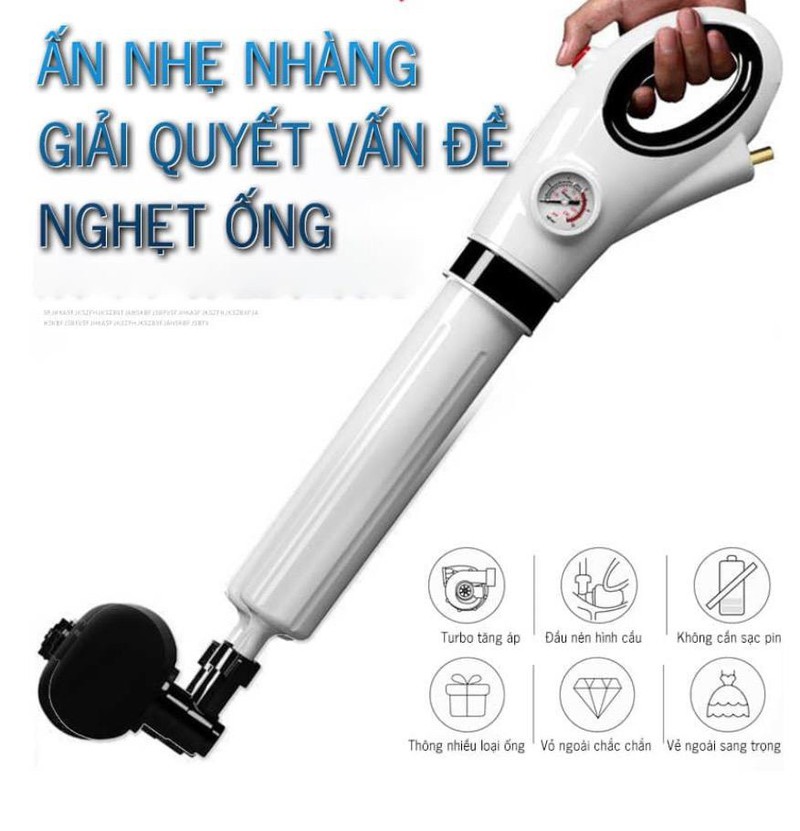 Máy thông tắc bồn cầu với một nút ấn EuroHome