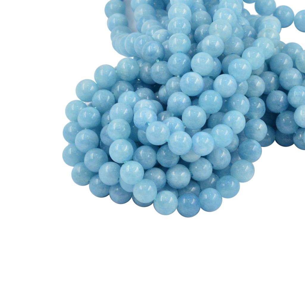 1 Strand of 15inch Natural Blue Jade Loose Gemstone Round Bead for Jewelry Making DIY Bracelets Necklaces Earring 6mm/8mm/10mm