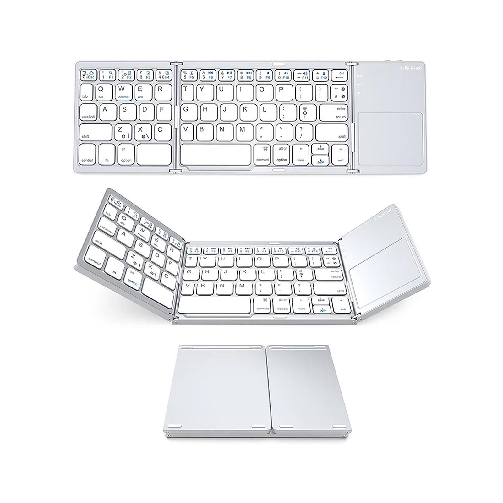 Bàn phím BT không dây siêu mỏng di động với Touchpad cho Windows / Android / iOS Silver