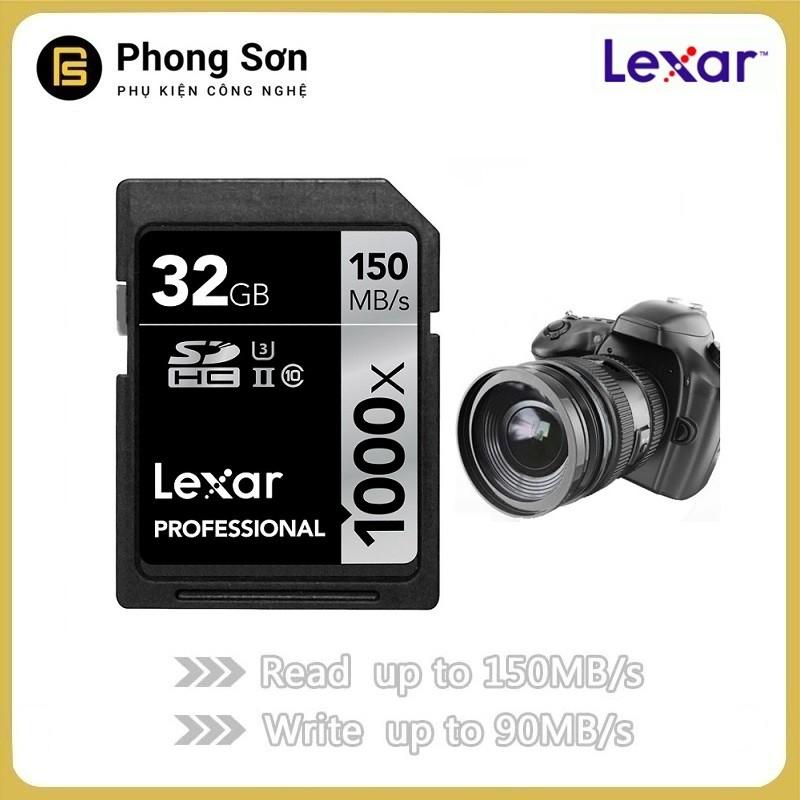 Thẻ nhớ Lexar SDHC 32GB Pro 1000X 150mb/s, UHS II U3 Dành cho máy ảnh (Hàng nhập khẩu)