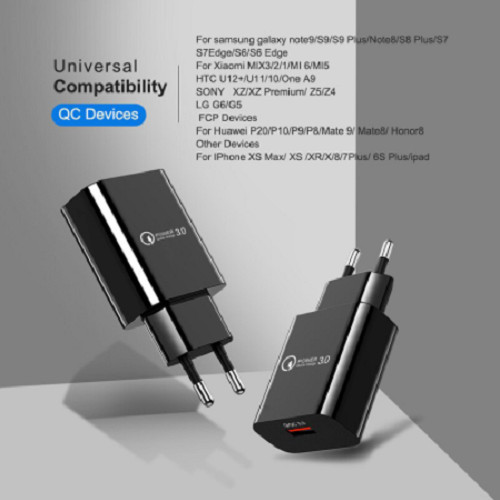 Củ Sạc Nhanh 18w Cổng USB 3.0 Tích Hợp Chip Thông Minh Tương Thích Với Mọi Thiết Bị - Hàng Chính Hãng Qualcomm Quick Charge