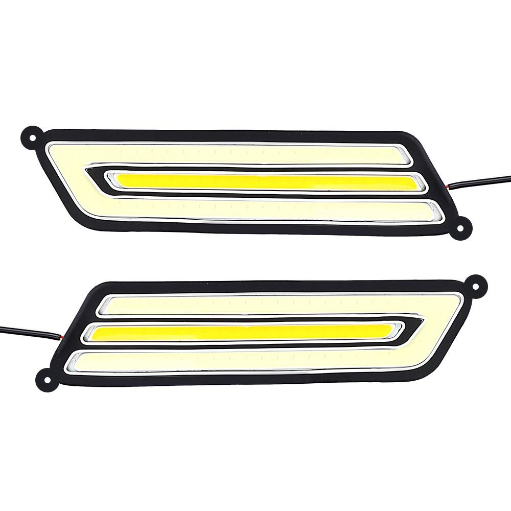 1 cặp đèn LED COB DRL linh hoạt chống thấm nước cho xe hơi