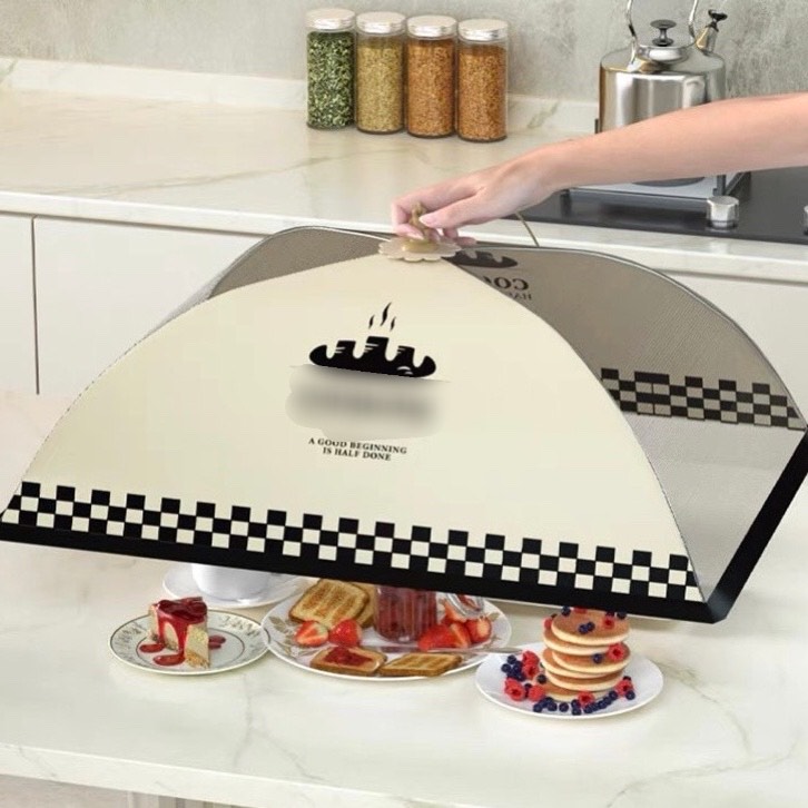 Lồng bàn gấp gọn đậy thức ăn, chất liệu vải polyester bền chắc kích thước 70cm, chống bụi , vô cùng tiện lợi