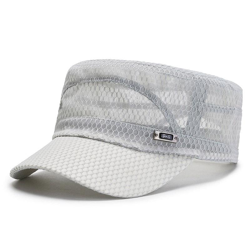 2023 MỚI điều chỉnh mũ lưỡi trai Mesh Mũ bóng chày Snapback Hat Summer Hip Hop phù hợp mũ cho phụ nữ nam Color: Light Grey