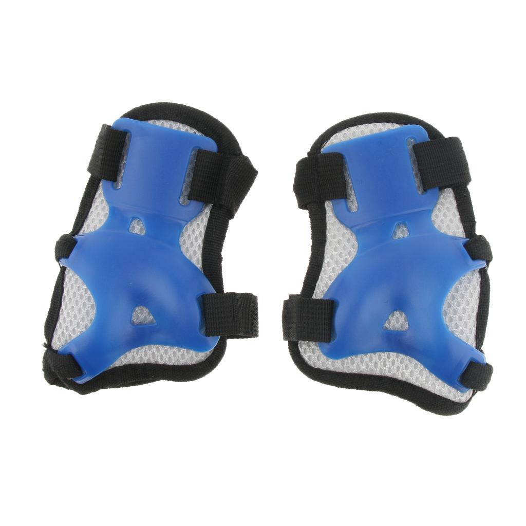 6 Pcs Adult Roller Skating Bicycle Safety Knee Wrist Guard Elbow Pad Blue