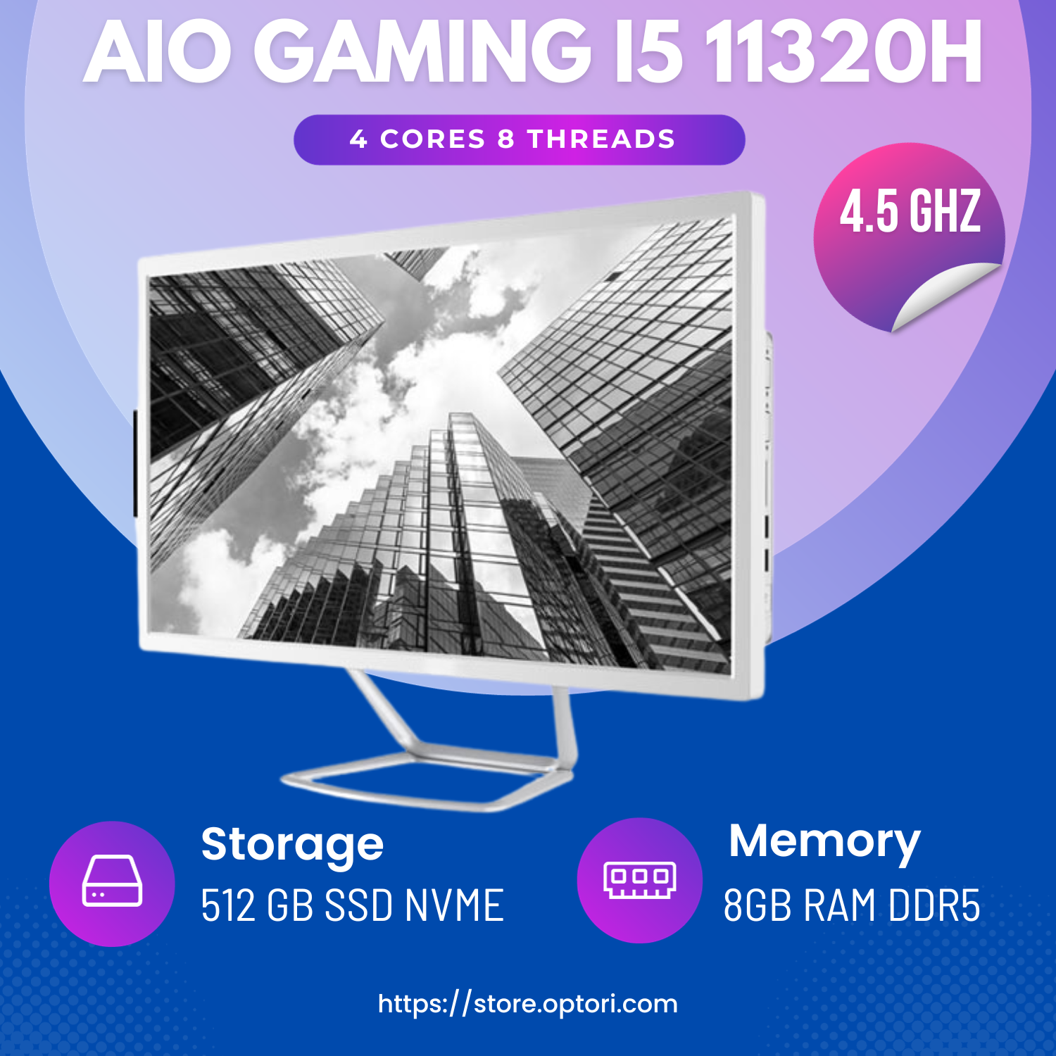 Máy tính all in one – PC Gaming – All in one INTEL i5 12450H 8 cores 12 threads 16G RAM 512G SSD ( Hàng chính hãng)