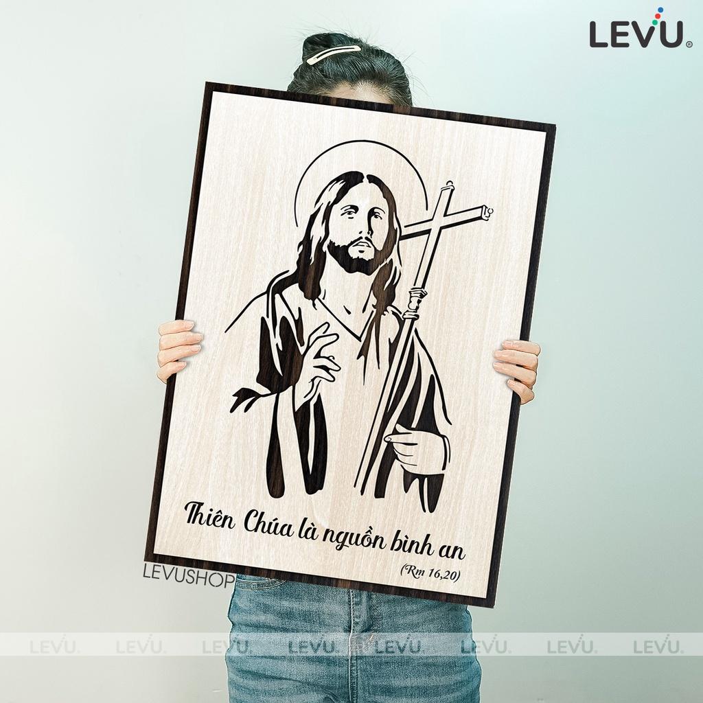 Tranh treo tường Gỗ khắc hình ảnh Chúa Giêsu LEVU CG06