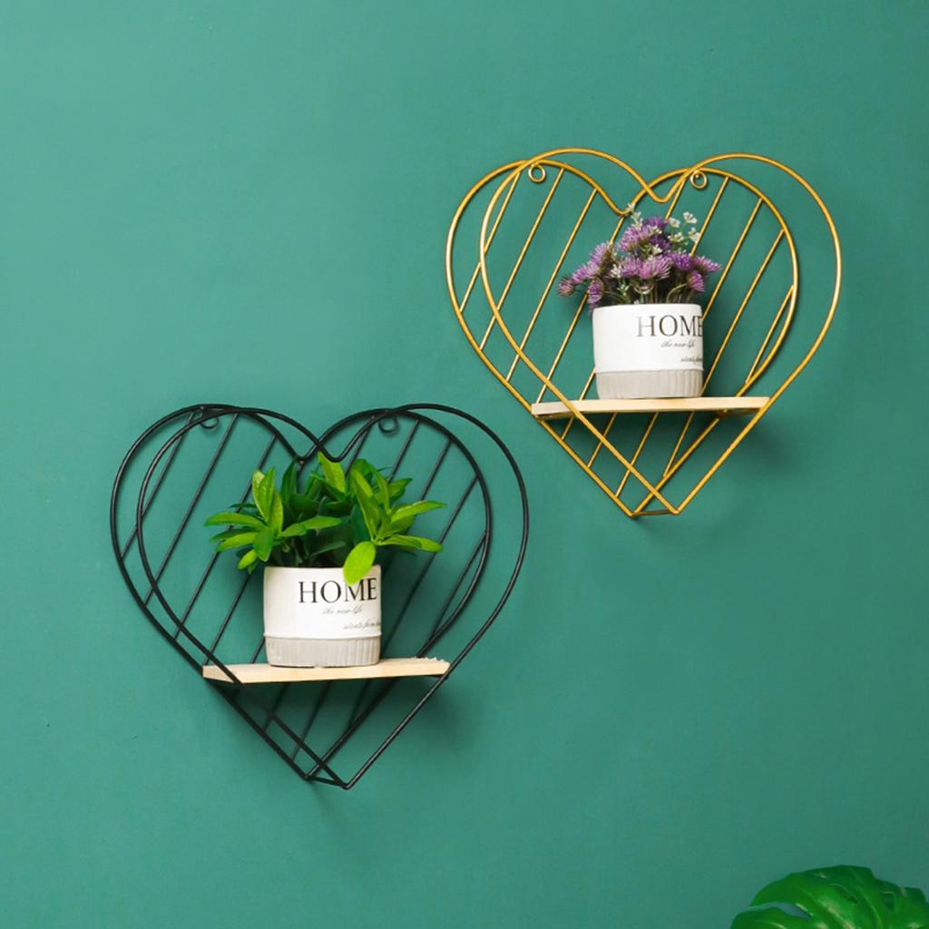 Iron Wall Floating Shelves Wooden for Bathroom Living Room Bedroom Office Decor