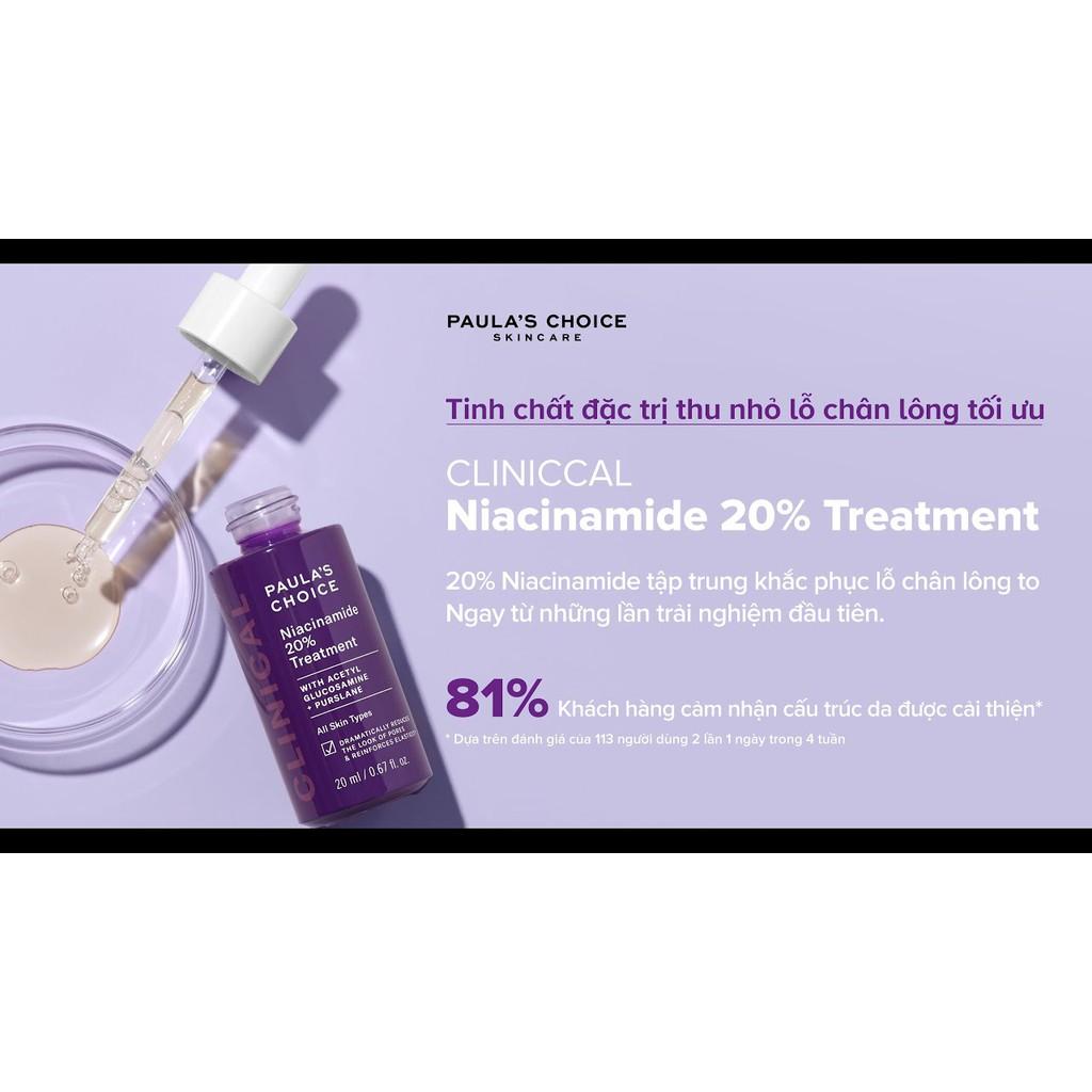 Tinh chất se khít lỗ chân lông tối ưu Paula's Choice Clinical Niacinamide 20% Treatment 20ml