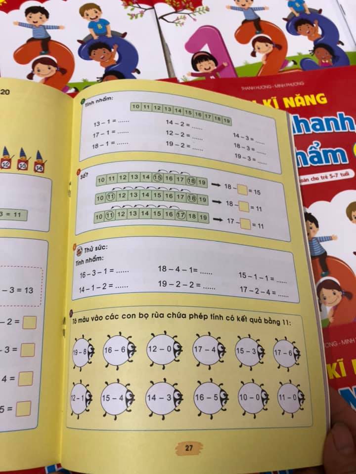 Combo Rèn kĩ năng tính nhanh, tính nhẩm + Rèn kĩ năng Cộng trừ trong phạm vi 100 (không nhớ và có nhớ) - Bí quyết học giỏi toán cho trẻ 6-7 tuổi