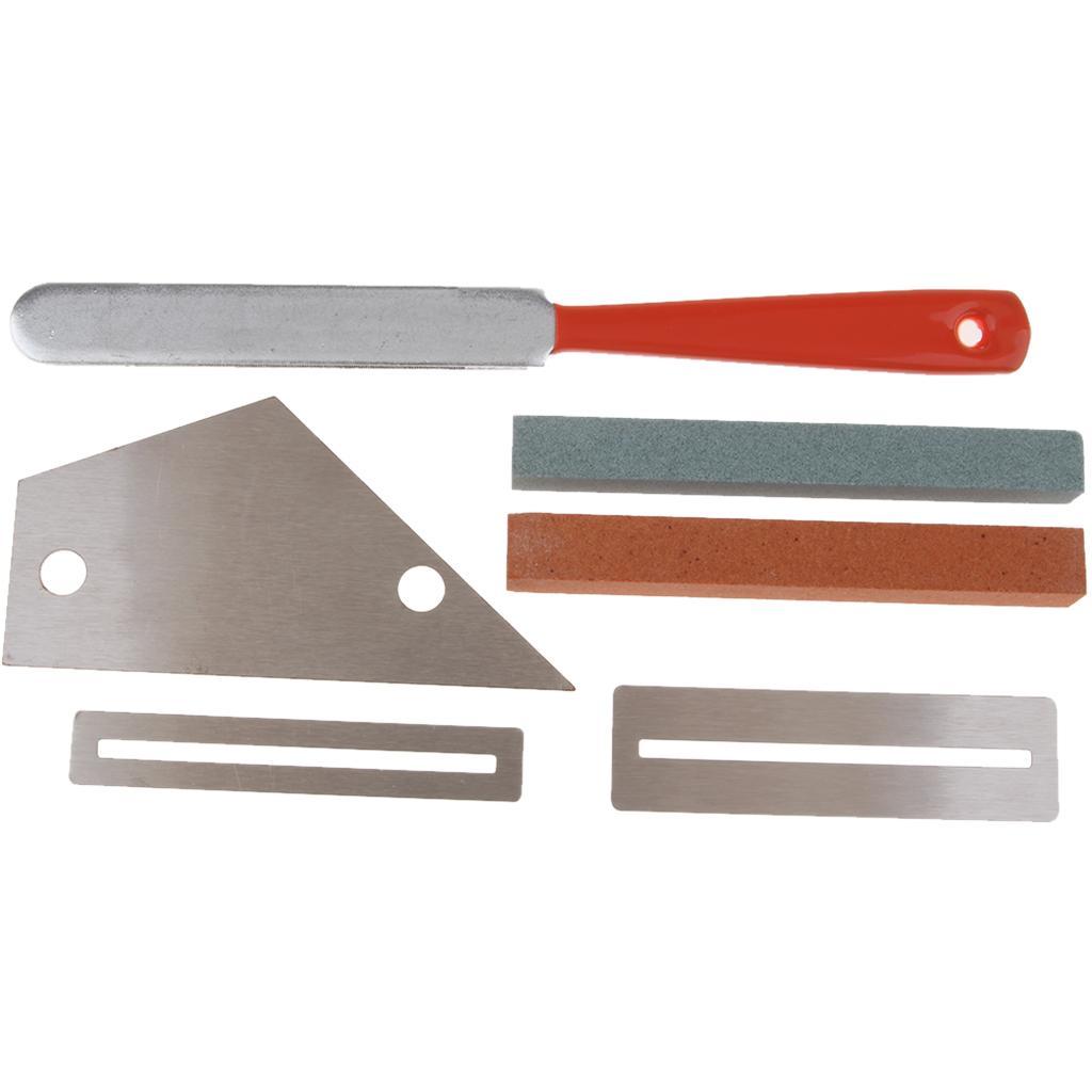 3Pcs Guitar Parts Fret Rocker Metal Fret File Grinding Stone Fretboard Guard