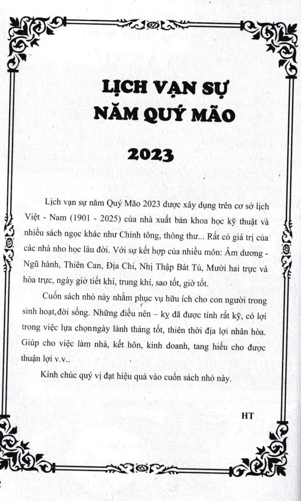 LỊCH VẠN SỰ 2023