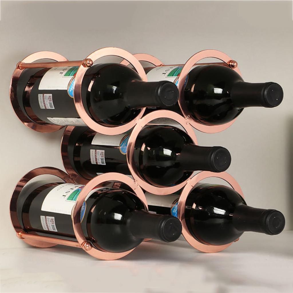 Nordic Style Red Wine Rack Bottle &amp; Glass Holder Cork Storage Holder Rack -A