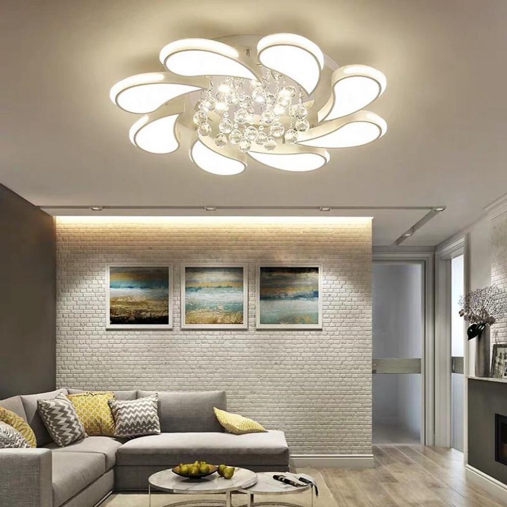 Đèn ốp trần tô điểm hoa lan Ca Sỹ Pha Lê có chỉ dẫn từ xa