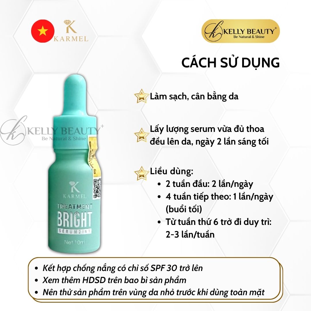 Karmel Treatment Bright Serum – Tinh Chất Mờ Thâm Sạm Nám, Da Sáng Đều Màu | Kelly Beauty
