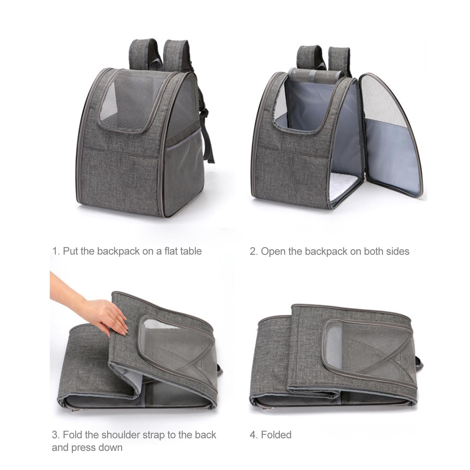 Ba lô có thể gập lại với túi lưới thoáng khí với tấm lót bên trong cho mèo và chó nhỏ