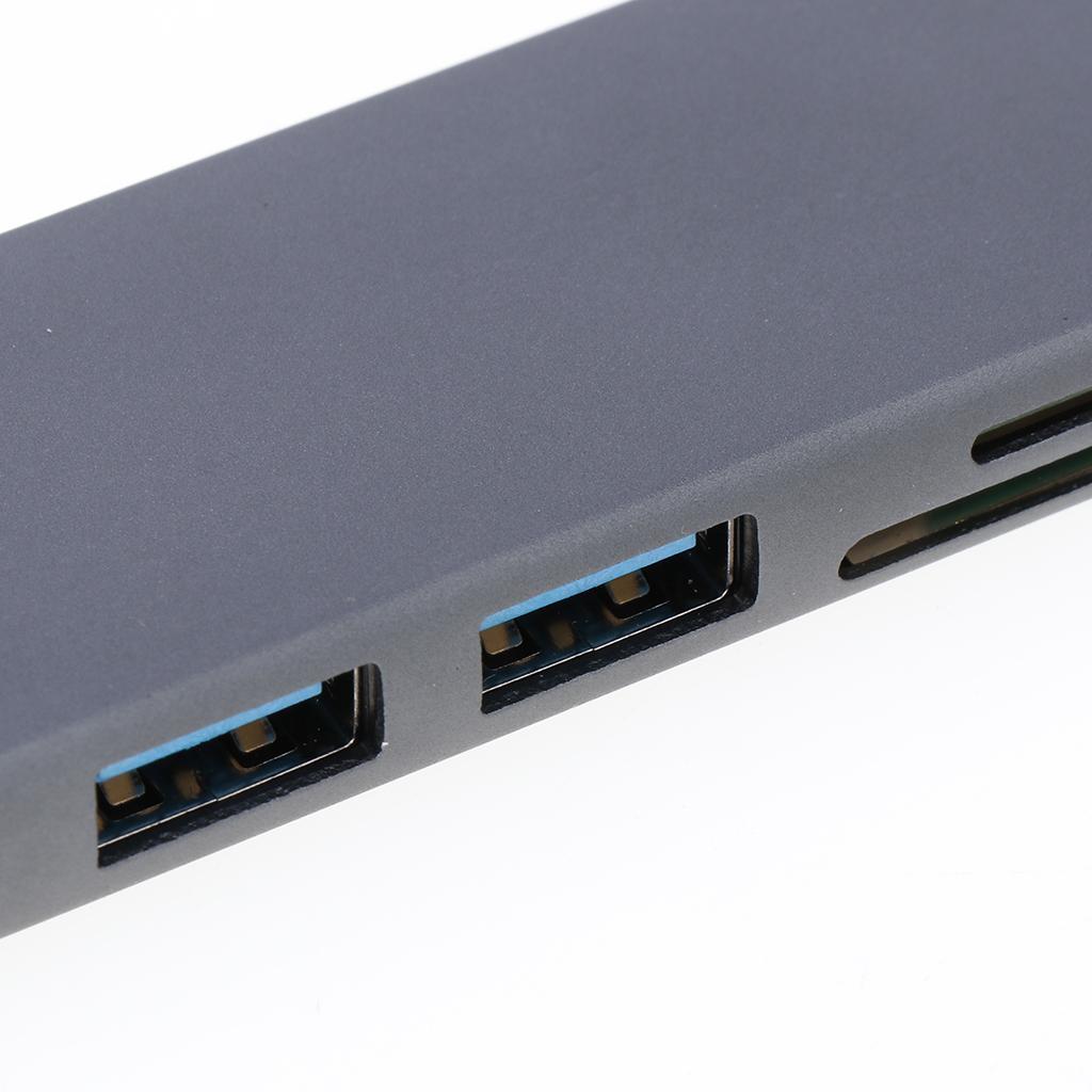 USB C Hub, 5-in-1 USB C Adapter, with 4K USB C to , SD/TF Card Reader, 2 USB