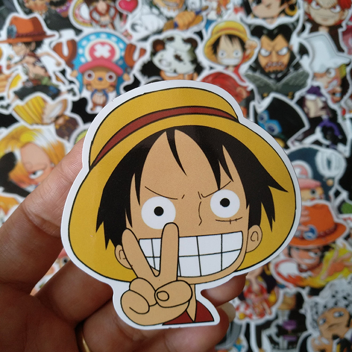 Bộ Sticker dán cao cấp chủ đề ONE PIECE - LUFFY - Dùng dán Xe, dán mũ bảo hiểm, dán Laptop...