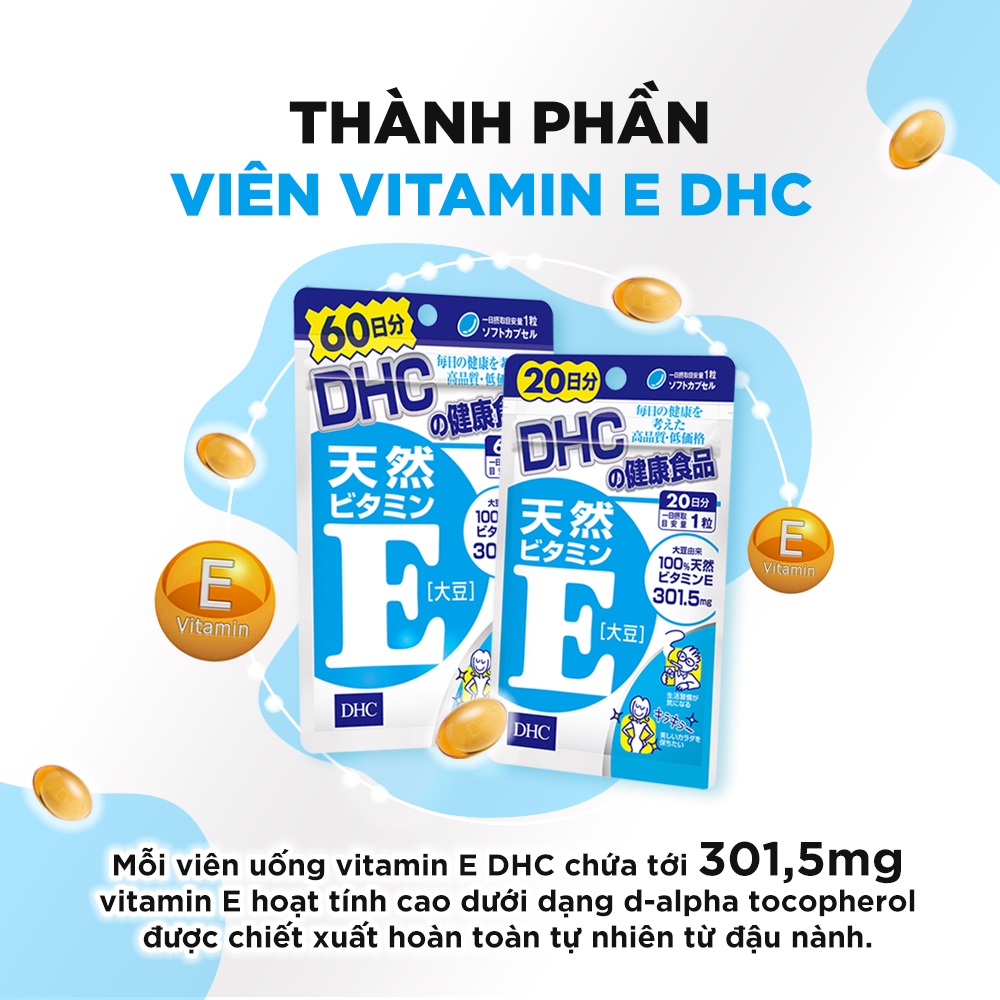 Vitamin E DHC Nhật làm chậm quá trình lão hoá, trẻ hóa da, tăng ẩm da, cải thiện sức khỏe khớp và giảm cảm lạnh - Massel Official