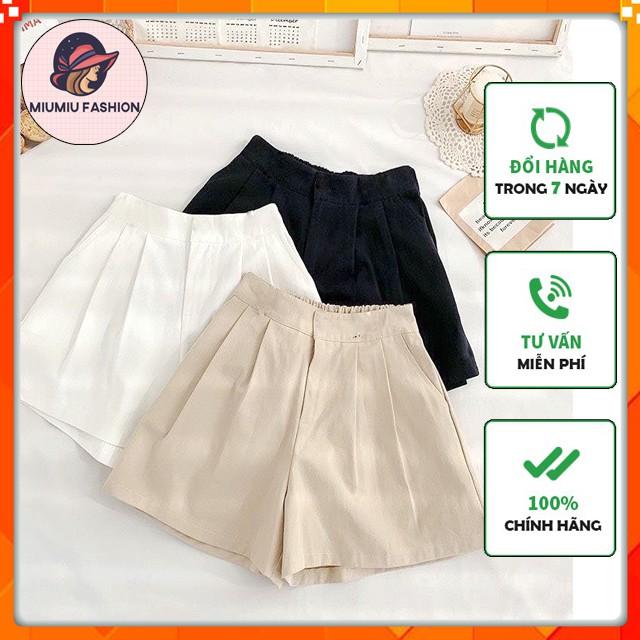 Quần short đũi nữ cạp chun giả khóa , quần đùi đũi nữ xoè lưng chun giả khoá