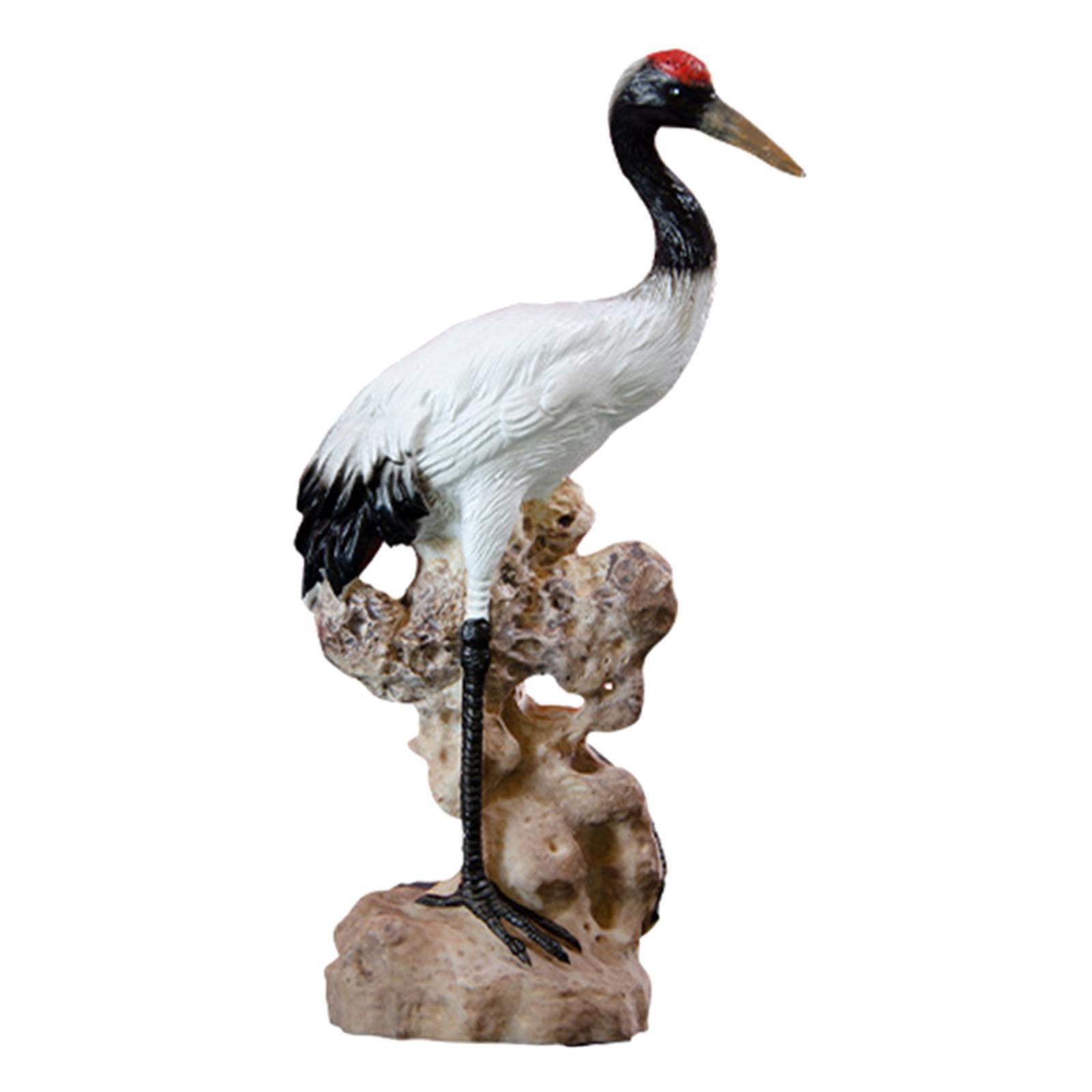 2x Statue Crane Chic Gift Collectibles for Balcony Bonsai