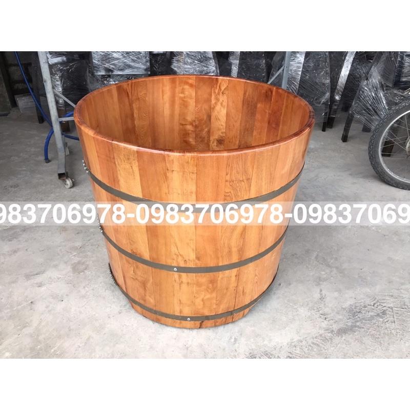 Bồn tắm gỗ pomu bo viền cao câp