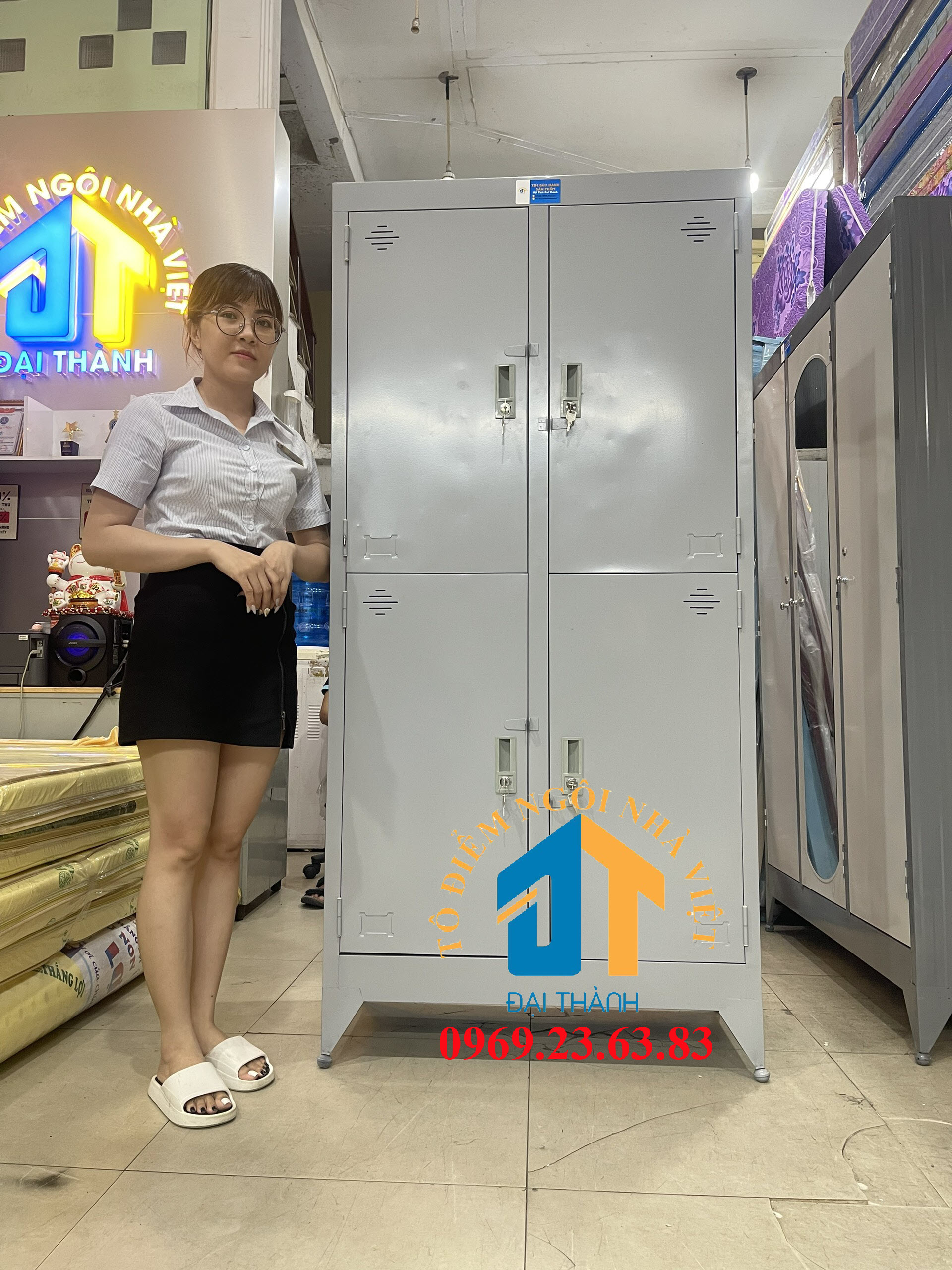 Tủ hồ sơ văn phòng giá rẻ 4 cửa Đại Thành