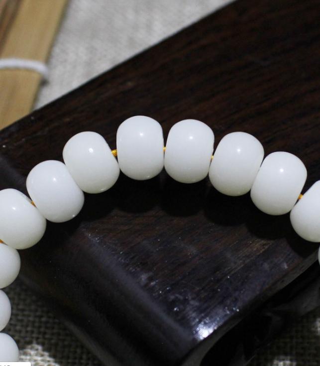 Vòng tay nam nữ bồ đề trắng hạt dẹt VG18