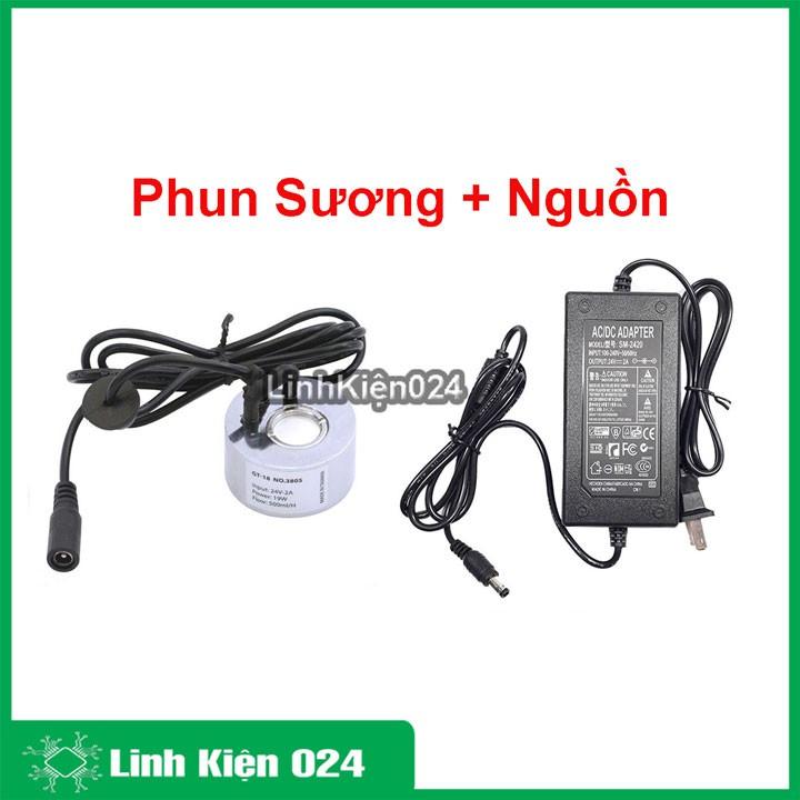 Combo Phun Sương GT18 Không Led và Nguồn Điều Chỉnh Điện Áp 9-24V 1A ( Điều chỉnh lượng sương )