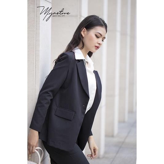 Set Blazer nữ màu đen cao cấp công sở dự tiệc