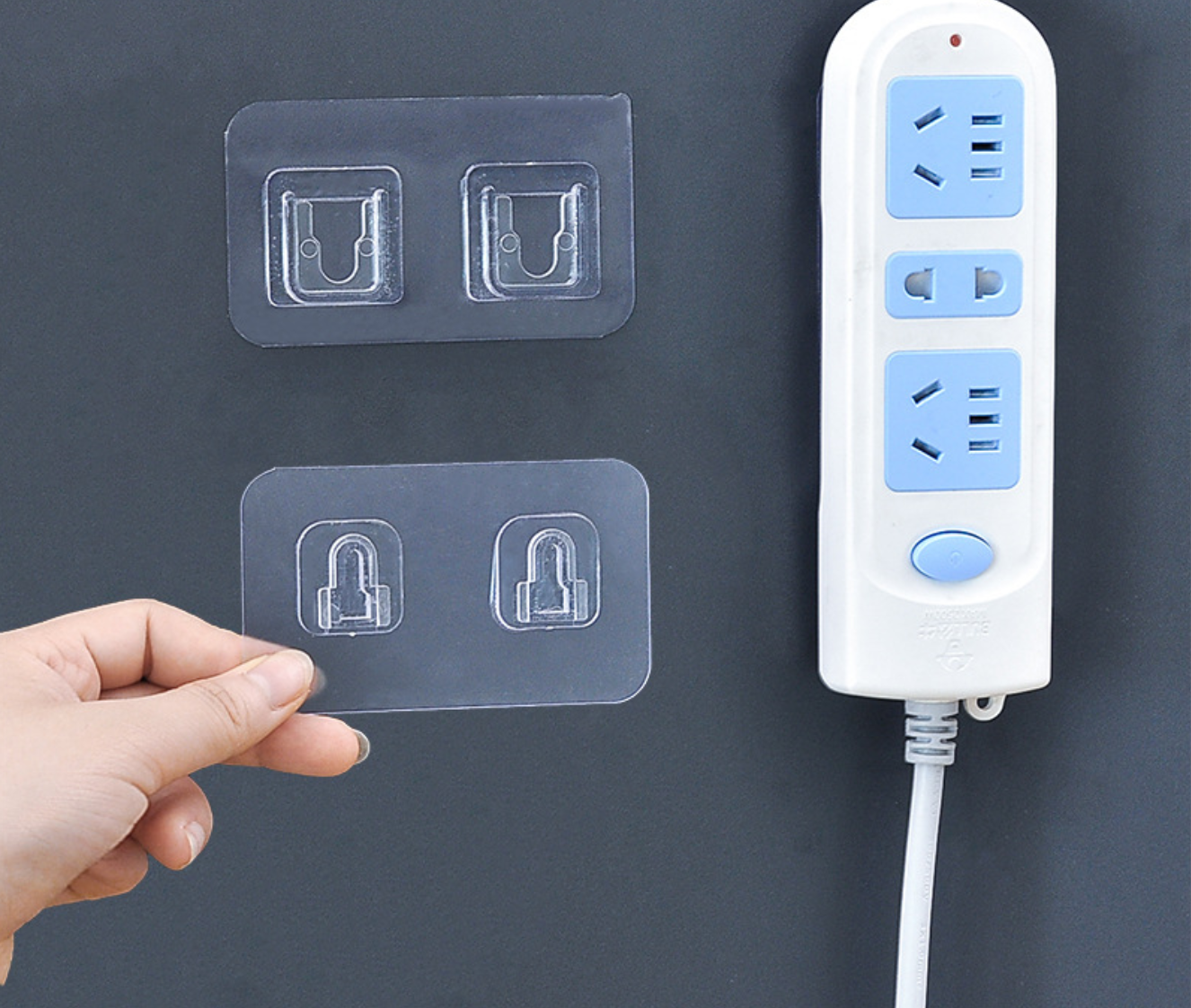 Móc cài đa năng dán tường Loại đôi MC2521 dùng cho các đồ vật có mặt sau bằng phẳng như modem, ổ điện, hộp đựng nhỏ...