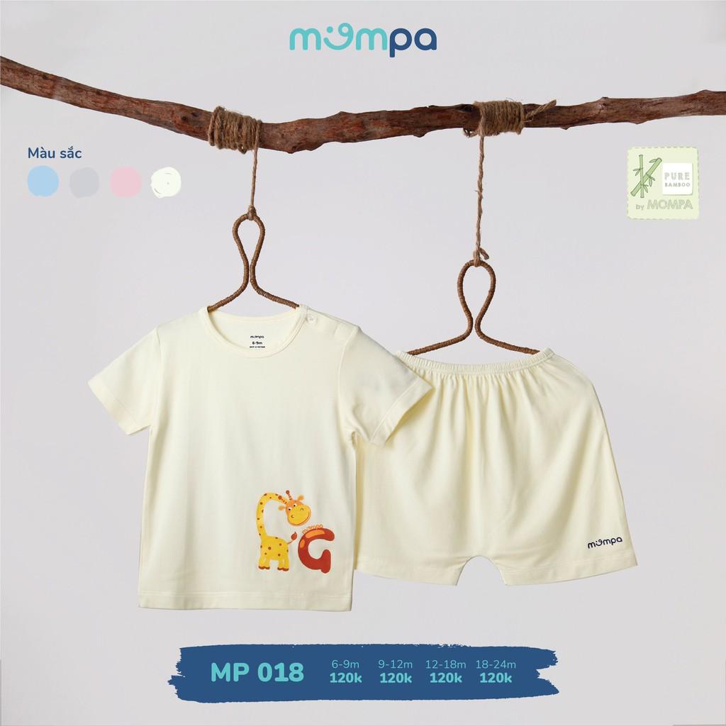 Bộ QA cộc tay Bamboo Mompa cho bé 1 đến 5 tuổi hình con hươu dễ thương