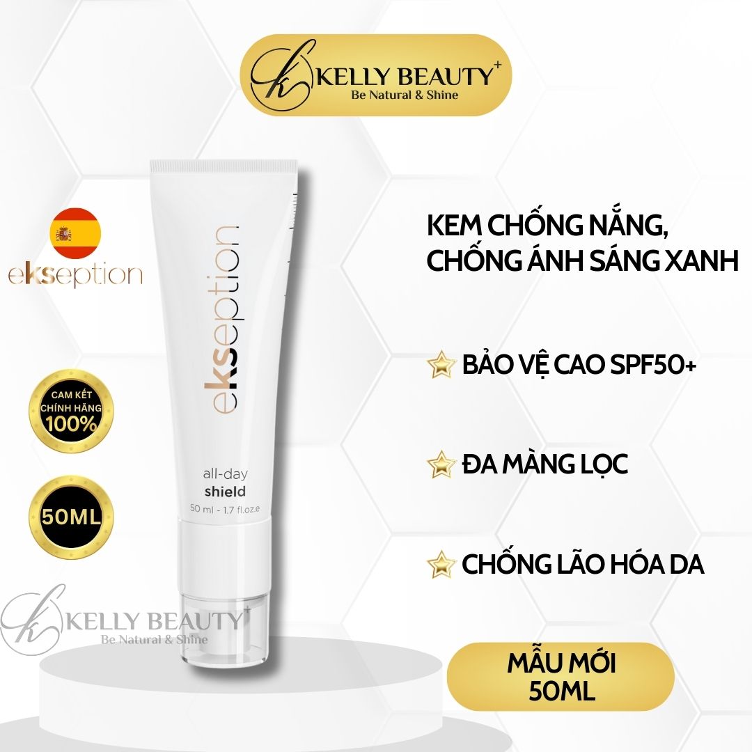 ekseption All Day Shield SPF 50+ - Kem Chống Nắng Phổ Rộng, Bảo Vệ Da Với Đa Màng Lọc - Kelly Beauty