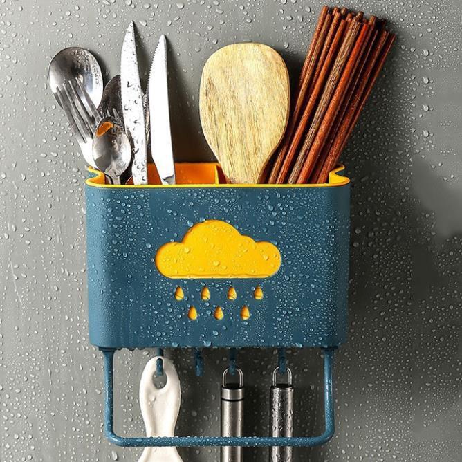 Ống cắm đũa ống đựng thìa dĩa hình đám mây dán tường nhà bếp
