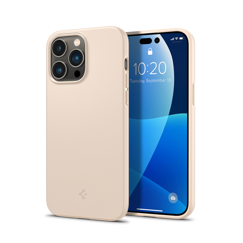 Ốp Lưng Dành Cho Iphone 15 Pro Max1414 Plus14 Pro14 Pro Max Spigen Thin Fit - Hàng Chính Hãng - Iphone 14 Pro Max - Sand Beige