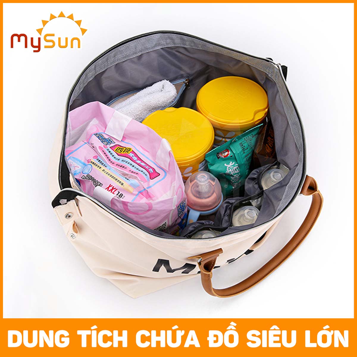 Bộ 3 túi đựng đồ cho mẹ bỉm sữa và em bé cỡ lớn MySun MamaTrio