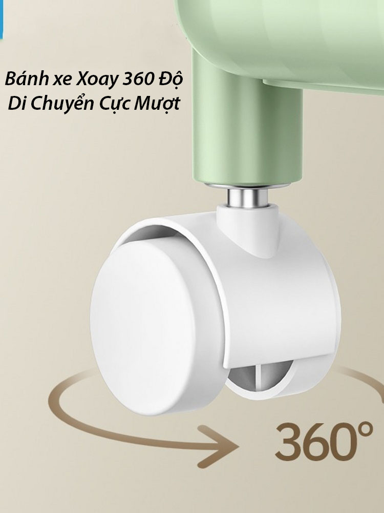 Nubie Kệ Đựng Đồ Dùng Đa Năng, Xe Đẩy Spa, Nhựa PP Chắc Chắn, Có Bánh Xe Và Lỗ Thoát Nước