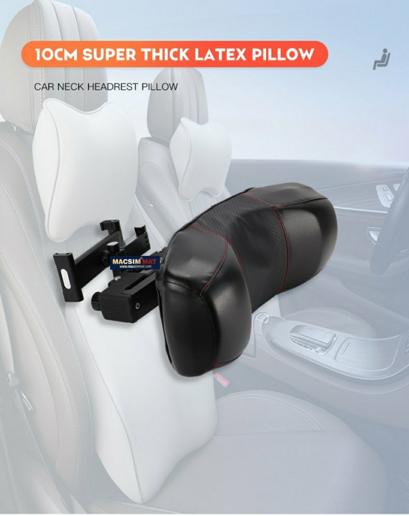 Gối tựa đầu ô tô cao cấp nhãn hiệu Macsim tích hợp giá treo điện thoại mã CHP03A màu đen
