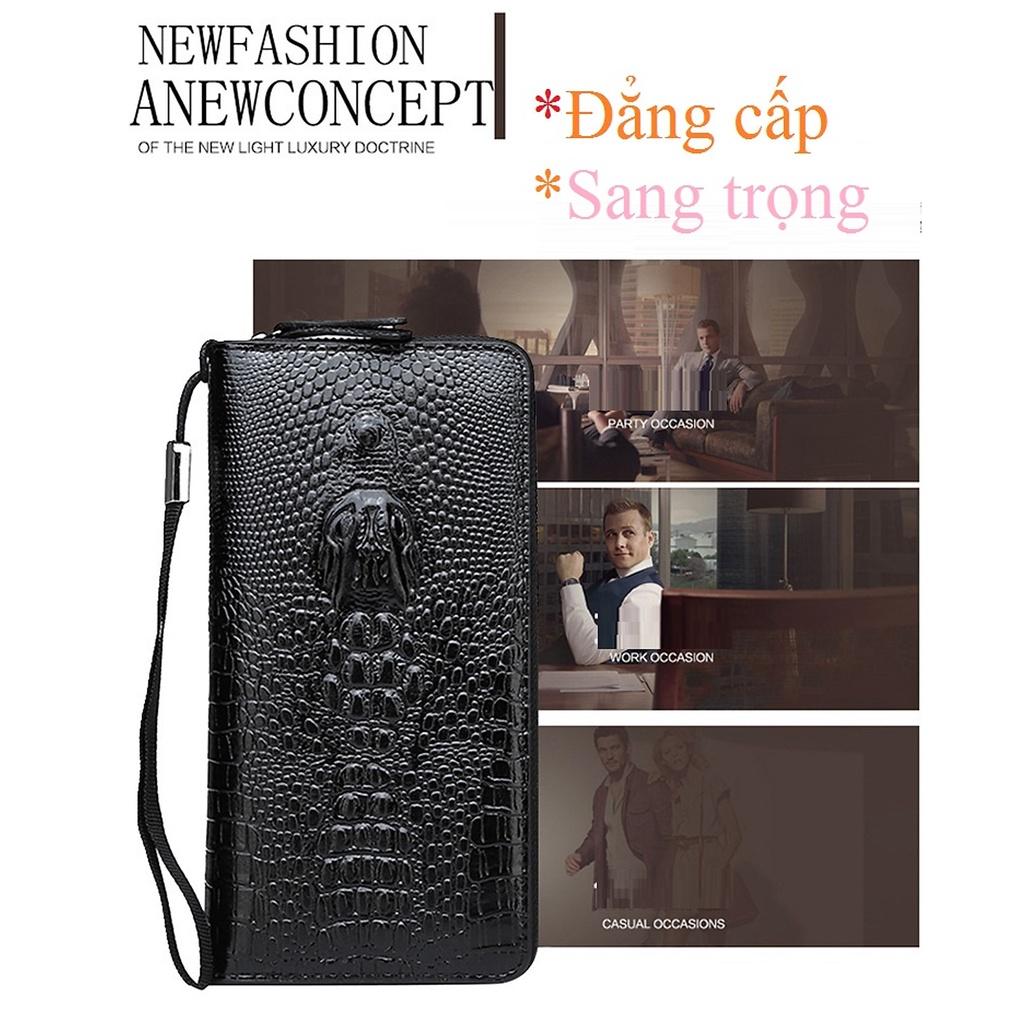 Ví nam cao cấp nhiều ngăn da PU 1716