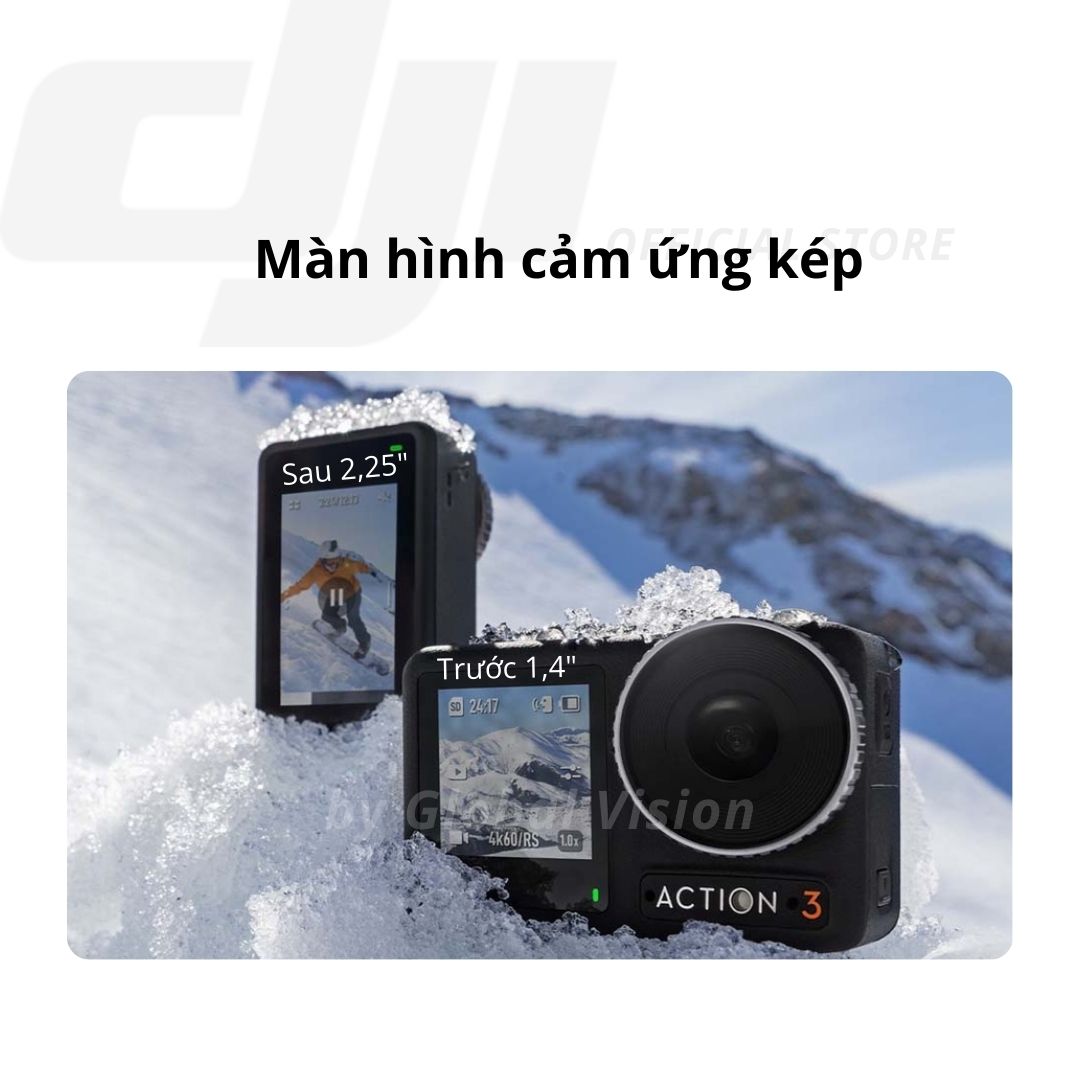 Camera hành động DJI Osmo Action 3 máy quay hành trình 4K 120fps, góc siêu rộng, hoạt động tốt nhiệt độ thấp (DJI OA 3) - Hàng chính hãng