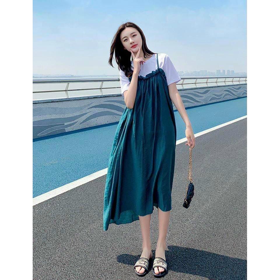 Váy bầu đầm bầu cao cấp️chất lụa Hàn mát mềm mịnthiết kế sang chảnhmặc đi làm đi chơi đều đc️free size