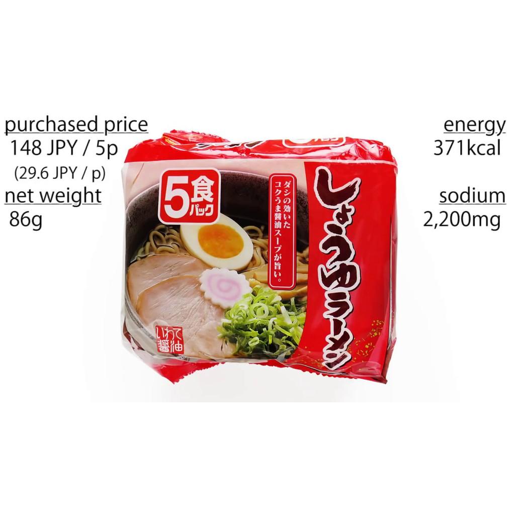 Mì ăn liền ramen vị nước tương , vị thịt heo , vị muối , vị miso 83g x5