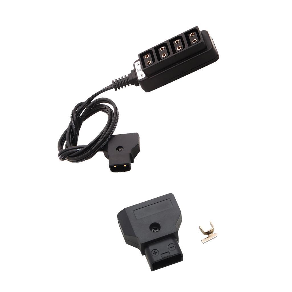 10 Pieces Male D-Tap Plug +1x Male to 4 Female Dtap Hub Connector for DSLR